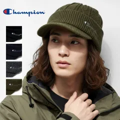 Champion (チャンピオン) ニット ワークキャップ メンズ レディース つば付き リブ ケーブル編み 秋冬 防寒 暖かい ユニセックス カジュアル アウトドア スポーツ 【MB】