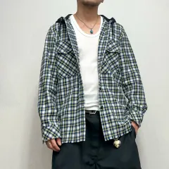 DIESEL ディーゼル ヴィンテージ WHO フード レイヤード シャツ チェック柄