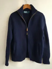 ポロラルフローレン ネイビー ニット ジップアップ カーディガン