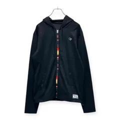 【古着】 Ocean Pacific オーシャンパシフィック ジップパーカー ネイティブ柄 幾何学模様 総柄 エンボス加工 M 黒 OP