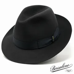 Borsalino (ボルサリーノ) ハット メンズ ウール ラビットファー イタリア製 ファーブレンド 秋冬 フェルトハット 中折れハット ブランド チャコール 【TB】