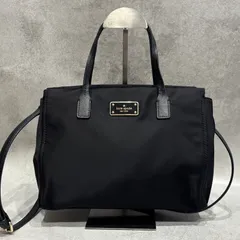 kate spade NEW YORK ケイトスペード バッグ ショルダーバッグ ナイロン ブラック 黒 2WAY ハンドバッグ レディース 通勤バッグ 軽量 人気 定番 シンプル 斜め掛け ゴールド金具 ロゴプレート付き