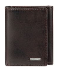 Calvin Klein Men's RFID Two-Tone Arcadia Leather Trifold Wallet in Brown (Free Shipping)