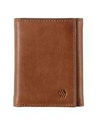 Johnston & Murphy Men's Rhodes Trifold Wallet in Tan Full Grain Leather - Free Shipping