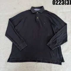 L Tommy Hilfiger トミーヒルフィガー ブラック 長袖 ポロシャツ KARA（カラ） 0223(3)