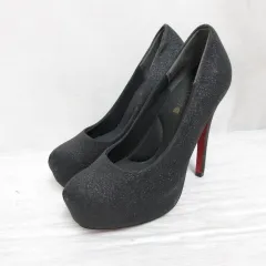 デメテル DEMETER ハイヒール パンプス ラメ M 約23cm 黒 ブラック 靴 シューズ