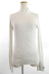 TARA JARMON｜PRUDIE sweater ecru in extra-fine ribbed knit 細リブモックネックニットのサムネイル