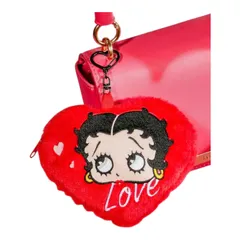 Betty Boop　ベティちゃん　キーホルダーポーチ　小物入れ　コインケース　小銭入れ　ハート　マルチファンクションポーチ　ベティブープ　赤　RED　バッグチャーム　スクバキーホルダー　可愛い　ギフト　プレゼント　レトロ　海外製品のサムネイル