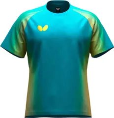 バタフライ Butterfly 卓球 ジェノーラ ･T シャツ  47240 123 ターコイズブルー