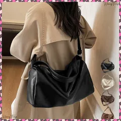 送料無料 大容量ボストンバッグ2WAYトートバッグ ソフトレザー風肩掛けバッグ シンプルショルダーバッグ おしゃれユニセックススクエアバッグ大人カジュアル斜めがけバッグ旅行 通勤通学A4鞄無地 大きめトート合皮鞄 韓国風手提げバッグ