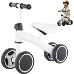 【特価商品】子供用｜静音輪付きのバランスカー 三輪車 赤ちゃん用 高炭素鋼素材、安全設計、室内外両用、白色デザイン｜安心して遊べる滑行