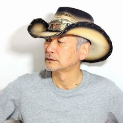 Head 'N Home 本革 カウハイド カウボーイハット 牛革 ホーン装飾