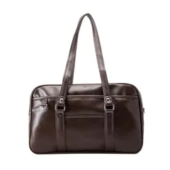 通学 大容量 学生 スクバ ボストンバッグ 合皮 軽量 女子 高校生 肩紐長い スクールバッグ 男女兼用 [Wowcarbazole]