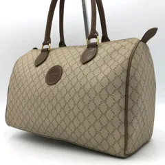 LONGCHAMP ロンシャン ボストンバッグ ハンドバッグ 総柄 ベージュ レザー