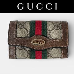 GUCCI オールドグッチ 8連キーケース GG シェリーライン 筆記体ロゴ