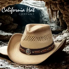 California Hat Company Inc. (カルフォルニアハット) ウェスタンハット メンズ レディース カウボーイ ハット カリフォルニア BBQ 通気性 帽子 コンチョ アメリカン アウトドア 野外フェス キャンプ 【TB】