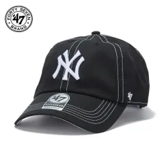 フォーティセブン 帽子 47brand キャップ メンズ ステッチ '47 クリーンナップ ニューヨーク・ヤンキース Contrast Stitch ロゴキャップ ブラック 【MB】