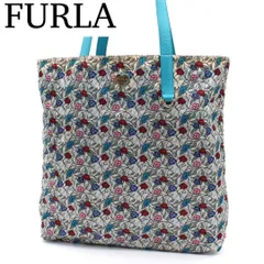 【良品】FURLA フルラ ラピス トートバッグ ターコイズ リバーシブル