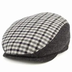 Dalena (ダレーナ) 帽子 ハンチング トーンオントーンチェック ウール フランネル イタリア グレー 【TB】