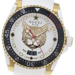 ねこさま専用です GUCCI　腕時計　DIVE 　猫　ホワイト　YA136329 GUCCI 腕時計 DIVE キャット ゴールド＆ホワイト YA136322 - メルカリ