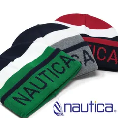 NAUTICA (ノーティカ) 90年代 ニット帽 ワッチ メンズ 帽子 レディース ニットワッチ コットン ロゴ ニット ネイビー グリーン グレー アメリカ 古着 【MB】