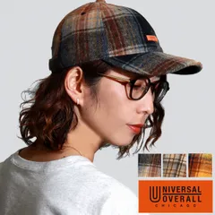 UNIVERSAL OVERALL (ユニバーサルオーバーオール) キャップ メンズ チェック柄 帽子 レディース 秋冬 ユニセックス 起毛 【MB】