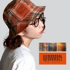 UNIVERSAL OVERALL (ユニバーサルオーバーオール) バケットハット レディース 冬 カジュアル メンズ チェック柄 ユニセックス 帽子 起毛 【MB】