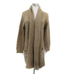 アーバンリサーチ URBAN RESEARCH ニットカーディガン 前開き ロング丈 ショールカラー ONE ライトブラウン /SM38