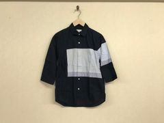 本物ダンヒルdunhillコットンストライプ柄ドレスロゴ刺繍長袖シャツ