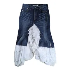"JUNYA WATANABE COMME des GARCONS" Lace Docking Denim Flare Skirtのサムネイル