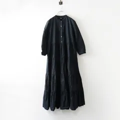 定価10.4万 アスペジ ASPESI コットンティアードワンピース＼ブラック ドレス フレア ギャザー スタンドカラー【2400014814781】のサムネイル