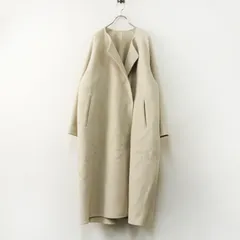 2025AW ミューズ ドゥーズィエムクラス MUSE de Deuxieme Classe ウールアンゴラ ノーカラーコート 38｜ベージュ【2400014843170】