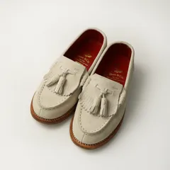 リーガル REGAL Shoe & Co スウェードレザー タッセルローファー 22.5cm アイボリー┃フリンジ  シューズ【2400014822175】