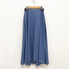 美品 INED 23SS リネンライクタックフレアスカート サイドゴム ウォッシャブル素材 サックスブルー 7号 Sのサムネイル