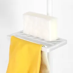 突っ張り棒 縦つっぱり棒用メッシュトレー マットホワイト tatecco （ キッチン つっぱり棒 突っ張り つっぱり パーツ アクセサリー 棚 トレー シンク上収納 シンク上 シンク上ラック スポンジ置き ソープディッシュ 水切り ）)のサムネイル