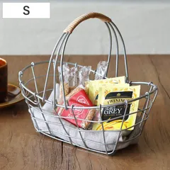 かご デュソール オーバルワンハンドルバスケット S 持ち手 （ 幅22×奥行14×高さ10cm ワイヤーバスケット カゴ バスケット アイアン 収納 小物 小物入れ おしゃれ 小物収納 ストック 食品 キッチン 雑貨 コスメ 見せる収納 ）)