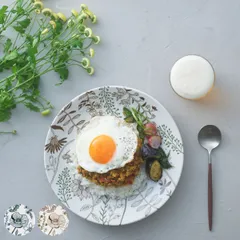 プレート 23cm L フラワーパターン 磁器 美濃焼 （ 食洗機対応 電子レンジ対応 皿 中皿 盛皿 ワンプレート ランチ パスタ 花柄 フラワー 上品 おしゃれ 日本製 ） )