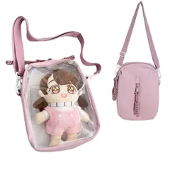 【新着商品】クリア ぬいぐるみ 透明 ビニール ショルダーバッグ ポーチ 斜めがけ 軽量 小さめ 推し活バッグ レディース 女の子 学生 痛バ 痛バッグ プレゼント オタ活 通学 可愛い [ENJHIKE] ライブ 黒 パープル ピンク