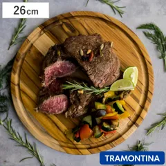 木製まな板 丸型 26cm 抗菌 リバーシブル アドバンス トラモンティーナ カッティングボード （ TRAMONTINA まないた 丸 木製 丸いまな板 円形 天然木 木のまな板 おしゃれ 高級 溝付き 両面使える キッチンツール 調理器具 ）)のサムネイル