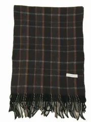 レノマ renoma カシミヤ100% マフラー ブラウン チェック柄 