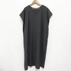 訳あり美品 nop de nod 前後2way サックジャンスカ フレンチスリーブ Vネック/ラウンドネック ジャンパースカート サックワンピース チャコールグレー FREE相当 ※内タグ別製品のサムネイル