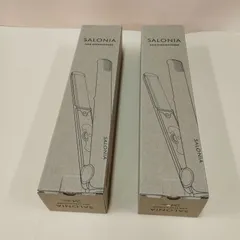 【D34555】未使用 2個セット SALONIA サロニア ストレートアイロン ヘアアイロン 24mm SL-004SAW ホワイト