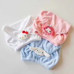 ヘアキャップ サンリオ サンリオキャラクターズ （ SANRIO サンリオキャラクター ヘアターバン 吸水 速乾 マイクロファイバー ハローキティ マイメロディ シナモロール お風呂上り タオルキャップ ヘアドライ ） )