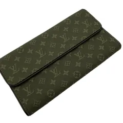 LOUIS VUITTON モノグラムミニ ポルトトレゾール・インターナショナル M92443 カーキ 長財布 鑑定済み 正規品 ルイ・ヴィトン LV