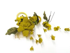【一輝堂】和装小物 髪飾り ちりめん 未使用品 美品 26w02-1722