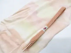 【一輝堂】和装小物 帯締め 帯揚げ セット 夏物 夏 暈し 平組 美品 帯締 帯揚 26w02-1761