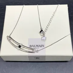 C405　未使用保管品　バルマン BALMAIN ネックレス クロス シルバーカラー　月型モチーフのサムネイル
