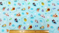 アンパンマン,生地幅110cm×長さ130cmブルー、ラスト