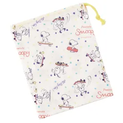 コップ袋 スヌーピー スケートボード （ 子供用 給食袋 きんちゃく袋 巾着 コップ 袋 日本製 給食 子供 お弁当グッズ ランチ巾着 幼稚園 保育園 入園 準備 入学 小物入れ キッズ ランチグッズ ）)