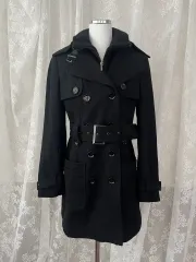 4) Calvin Klein ウール ハーフ コート ブラック